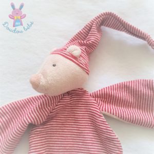 Doudou Souris Balthazar et Valentine rayé beige rouge MOULIN ROTY