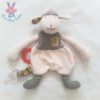 Doudou plat Mouton plat blanc gris Les Cousins MOULIN ROTY