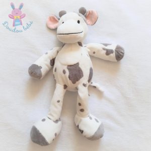 Doudou Vache blanc gris et rose modèle 38 cm NICOTOY