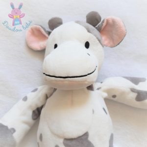 Doudou Vache blanc gris et rose modèle 38 cm NICOTOY