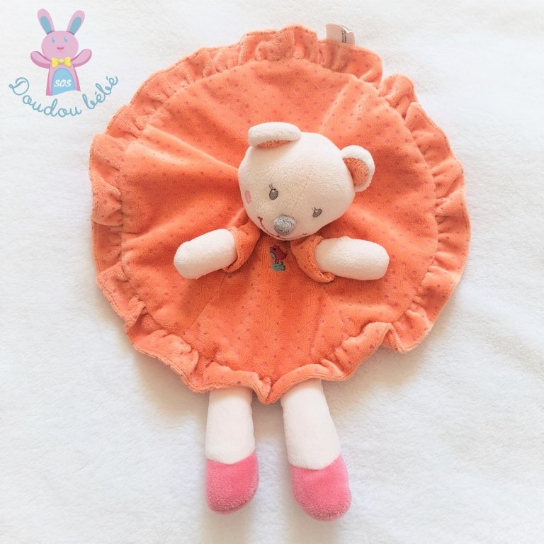 Doudou mouchoir oiseau en velours pour bébé fille