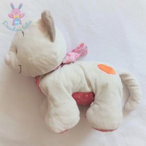 Doudou Chat Iris et Babette blanc rose 35 cm NOUKIE’S