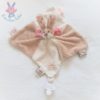 Doudou plat Lapin Oscarine beige blanc rose NOUKIE'S