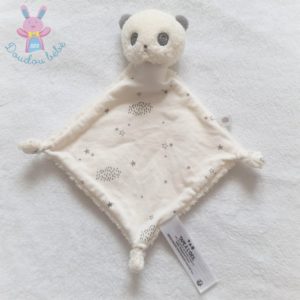 Doudou plat Panda blanc gris étoiles TAPE A L’OEIL TAO