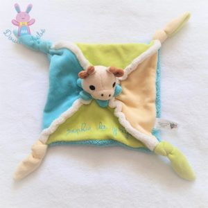 Doudou plat Sophie la girafe bleu vert beige VULLI