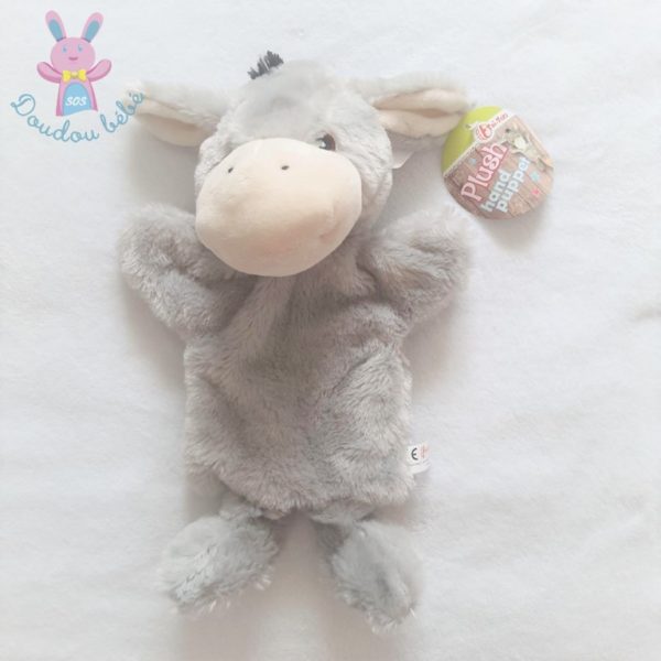 Doudou marionnette Ane gris blanc écru TOI TOYS ACTION