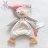 Doudou plat Pingouin gris rose blanc TAPE A L'OEIL