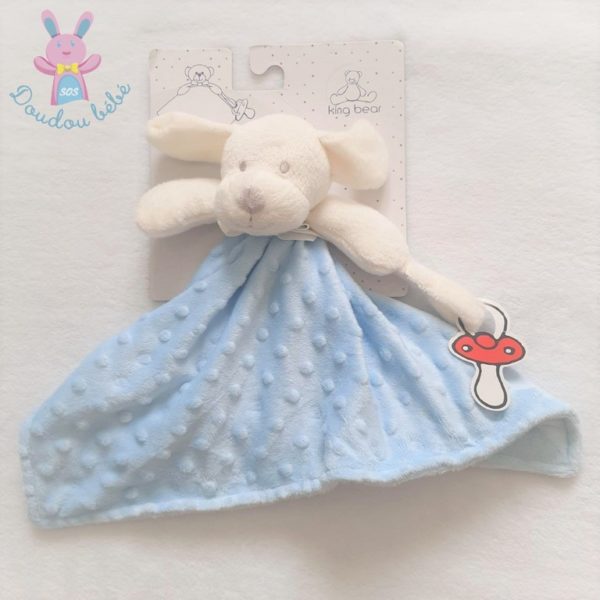 Doudou plat Chien bleu KING BEAR