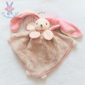 Doudou plat Lapin beige rose avec pétales BUKOWSKI