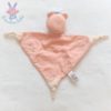 Doudou plat Ours lange coton rose fleurs SIMBA KIABI