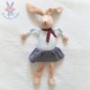 Doudou Lapin beige blanc à pois jupe bleu BOUT'CHOU MONOPRIX