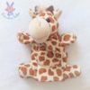 Doudou marionnette Girafe beige marron poche HISTOIRE D'OURS