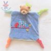 Doudou plat Ours bleu hibou chouette anneau dentition KALOO