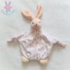 Doudou plat Lapin Lilirose blanc beige rose petites fleurs KALOO