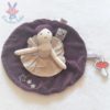 Doudou plat Poupée Aimé et Céleste rond violet MOULIN ROTY