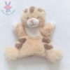 Doudou marionnette Tigre beige marron et blanc TEX BABY