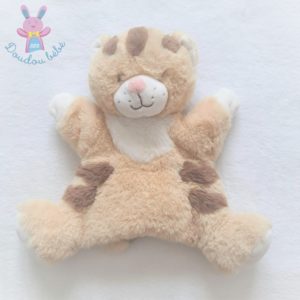 Doudou marionnette Tigre beige marron et blanc TEX BABY