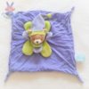 Doudou plat Ours lange de coton bleu lavande vert BABY NAT