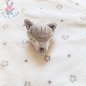 Doudou plat Renard polaire blanc gris étoiles PRIMARK