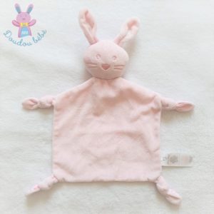 Doudou plat Lapin rose dos tissu fleurs EARLY DAYS PRIMARK