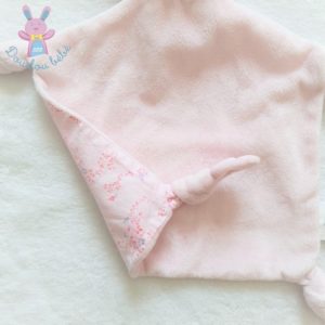 Doudou plat Lapin rose dos tissu fleurs EARLY DAYS PRIMARK