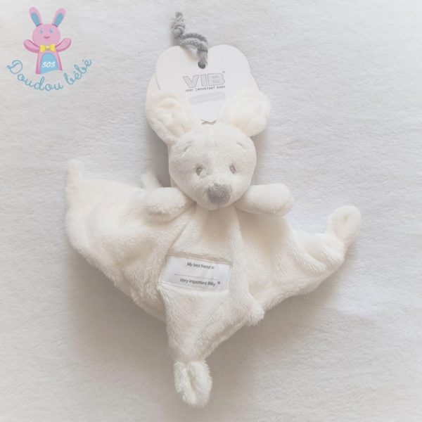 Doudou plat Lapin blanc Very Important Baby VIB