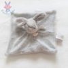 Lapin plat gris blanc "J'aime mon doudou" DOUDOU ET COMPAGNIE