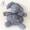 Grand doudou Lapin boule Même pas peur bleu jean denim 53 cm KALOO