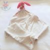 Doudou Lapin Pili rose « Ma première couverture » blanc beige NOUKIE'S