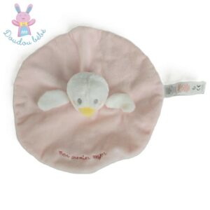 Doudou plat Canard oiseau rond rose blanc Mon Premier SERGENT MAJOR