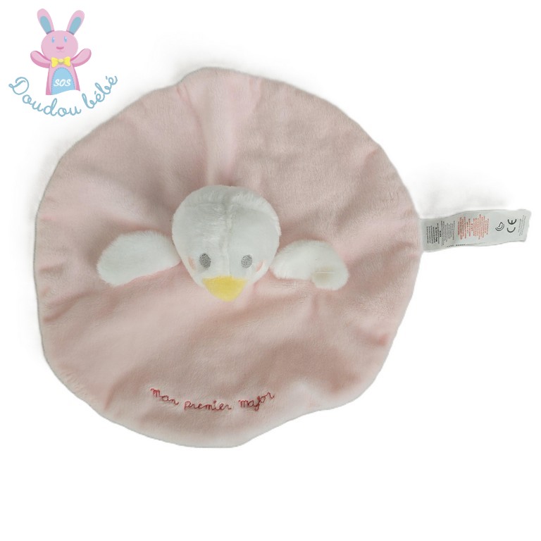 Doudou plat Canard rond rose SERGENT MAJOR