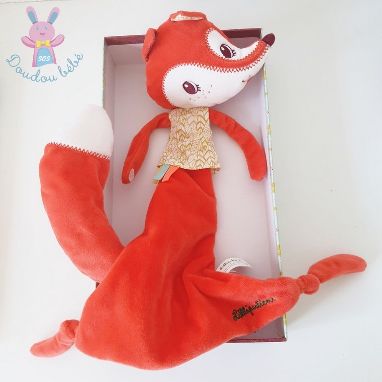 Doudou renard orange et blanc Marques diverses