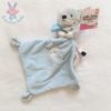 Doudou Renard gris blanc bleu mouchoir lune étoiles POMMETTE