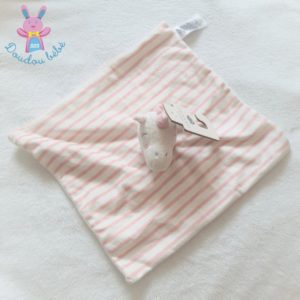 Doudou plat Licorne rayé rose et blanc PRIMARK