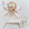 Doudou plat Lion fantastic circus beige blanc motifs jaune GRAIN DE BLE