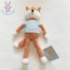 Doudou Renard marron blanc pull rayé bleu BOUT'CHOU MONOPRIX