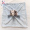 Doudou plat éléphant polaire bleu et gris tout doux BABYTOWN