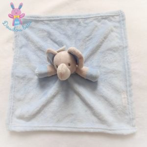 Doudou plat éléphant polaire bleu et gris tout doux BABYTOWN