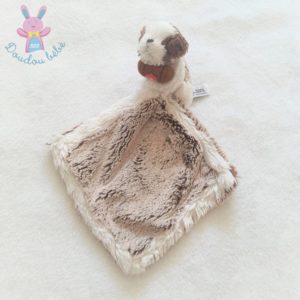 Doudou Chien Saint Bernard mouchoir marron blanc DANI CREATIONS