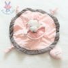 Doudou plat Souris Lilibelle cœur "little amour" rose et gris SAUTHON