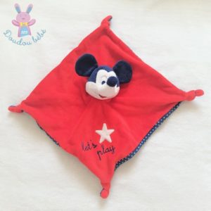 Doudou plat Mickey rouge bleu étoile « Let’s play » DISNEY