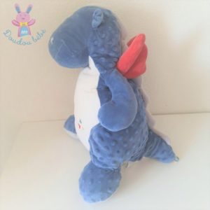 Doudou peluche Dragon Victor & Guss bleu blanc 45 cm NOUKIE’S