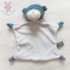 Doudou plat Ours blanc tricot rayé bleu rouge vert ORCHESTRA PREMAMAN