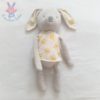 Doudou Lapin gris blanc pommes OBAIBI