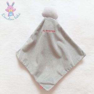 Doudou Raton laveur “my little hero” gris blanc rayé cape OBAIBI