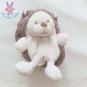 Doudou peluche Hérisson blanc et marron chiné 20 cm TEX BABY