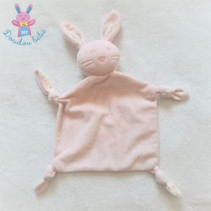 Doudou plat Lapin rose dos tissu fleurs EARLY DAYS PRIMARK