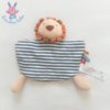 Doudou plat Lion marron beige rayé bleu blanc TAPE A L'OEIL TAO