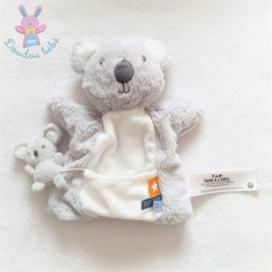 Doudou Koala marionnette et bébé gris blanc TAPE A L’OEIL TAO