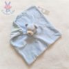 Doudou plat Ours bleu blanc dessous rayé PRIMARK